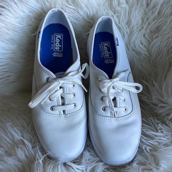 Keds Women's Champion Originals Tennis Leather, Dream foam,White,Size 7W - Picture 5 of 9